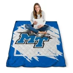 middle tennessee blue raiders block border blue quilt blanket best selling