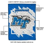 middle tennessee blue raiders block border blue quilt blanket best selling