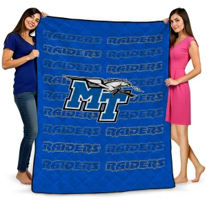 middle tennessee blue raiders bold red blue quilt blanket best selling