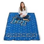 middle tennessee blue raiders brick grid blue quilt blanket best selling