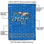 middle tennessee blue raiders brick grid blue quilt blanket best selling