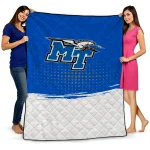 middle tennessee blue raiders dot illusion blue quilt blanket best selling