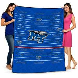 middle tennessee blue raiders handdrawn stripes blue quilt blanket best selling