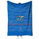 middle tennessee blue raiders handdrawn stripes blue quilt blanket best selling
