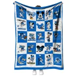 middle tennessee blue raiders mickey mouse motif blue white quilt blanket best selling