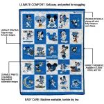 middle tennessee blue raiders mickey mouse motif blue white quilt blanket best selling