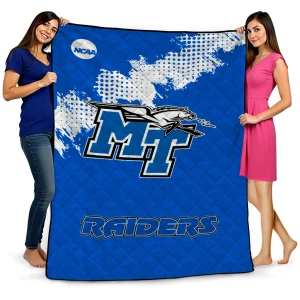 middle tennessee blue raiders paint trail blue quilt blanket best selling