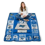 middle tennessee blue raiders snoopy love blue quilt blanket best selling
