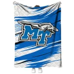 middle tennessee blue raiders wild lines blue white quilt blanket best selling