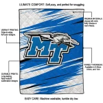 middle tennessee blue raiders wild lines blue white quilt blanket best selling