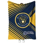 milwaukee brewers arrow layers navy blue quilt blanket best selling
