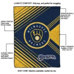 milwaukee brewers arrow layers navy blue quilt blanket best selling