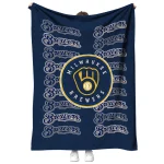 milwaukee brewers bold red navy blue quilt blanket best selling