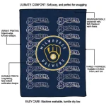 milwaukee brewers bold red navy blue quilt blanket best selling