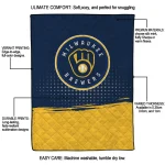 milwaukee brewers dot illusion navy blue quilt blanket best selling