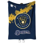 milwaukee brewers league patch navy blue quilt blanket best selling