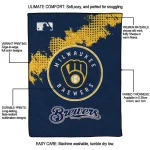 milwaukee brewers league patch navy blue quilt blanket best selling