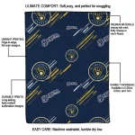 milwaukee brewers sketch lines navy blue quilt blanket best selling
