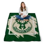 milwaukee bucks block border green quilt blanket best selling