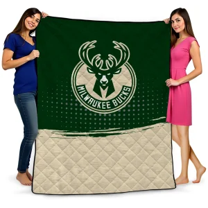 milwaukee bucks dot illusion green quilt blanket best selling