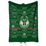 milwaukee bucks handdrawn stripes green quilt blanket best selling