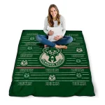 milwaukee bucks handdrawn stripes green quilt blanket best selling