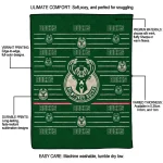 milwaukee bucks handdrawn stripes green quilt blanket best selling