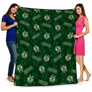 milwaukee bucks solid classic green quilt blanket best selling