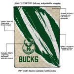 milwaukee bucks stroke art green white quilt blanket best selling
