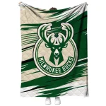 milwaukee bucks wild lines green white quilt blanket best selling