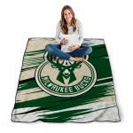 milwaukee bucks wild lines green white quilt blanket best selling