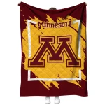 minnesota golden gophers block border maroon quilt blanket best selling