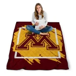 minnesota golden gophers block border maroon quilt blanket best selling
