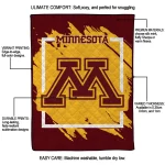 minnesota golden gophers block border maroon quilt blanket best selling