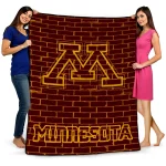 minnesota golden gophers brick grid maroon quilt blanket best selling