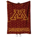 minnesota golden gophers brick grid maroon quilt blanket best selling