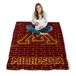 minnesota golden gophers brick grid maroon quilt blanket best selling