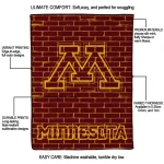 minnesota golden gophers brick grid maroon quilt blanket best selling
