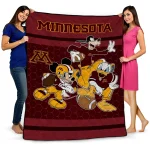 minnesota golden gophers disney football maroon quilt blanket best selling