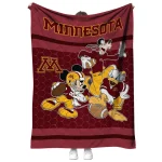 minnesota golden gophers disney football maroon quilt blanket best selling