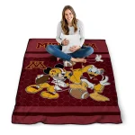 minnesota golden gophers disney football maroon quilt blanket best selling