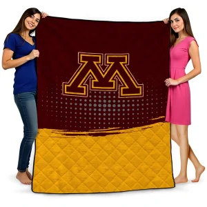 minnesota golden gophers dot illusion maroon quilt blanket best selling