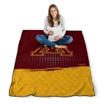 minnesota golden gophers dot illusion maroon quilt blanket best selling
