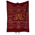minnesota golden gophers handdrawn stripes maroon quilt blanket best selling
