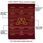 minnesota golden gophers handdrawn stripes maroon quilt blanket best selling