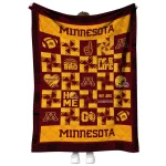 minnesota golden gophers helmet heart maroon quilt blanket best selling