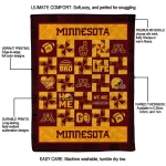 minnesota golden gophers helmet heart maroon quilt blanket best selling