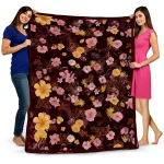 minnesota golden gophers hibiscus foliage maroon quilt blanket best selling