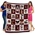 minnesota golden gophers mickey mouse motif maroon white quilt blanket best selling