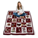 minnesota golden gophers mickey mouse motif maroon white quilt blanket best selling